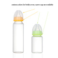 Nouveau Transparent 240 ml et 120 ml avec couvercle et tétine Anti colique standard cou bouche bébé biberon en verre de lait